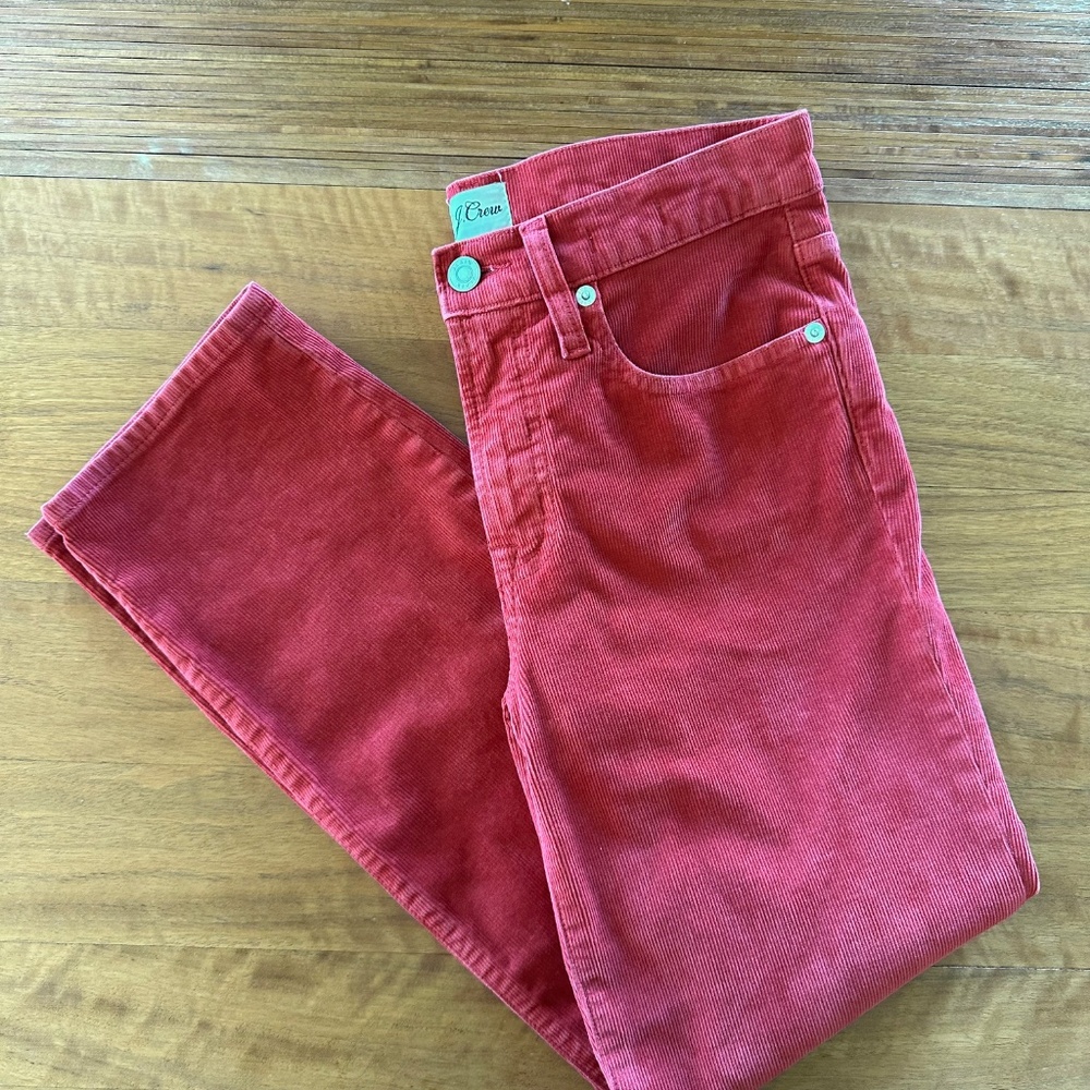 J. Crew Vintage Slim Straight Corduroy Jeans - 26 Petite - Red